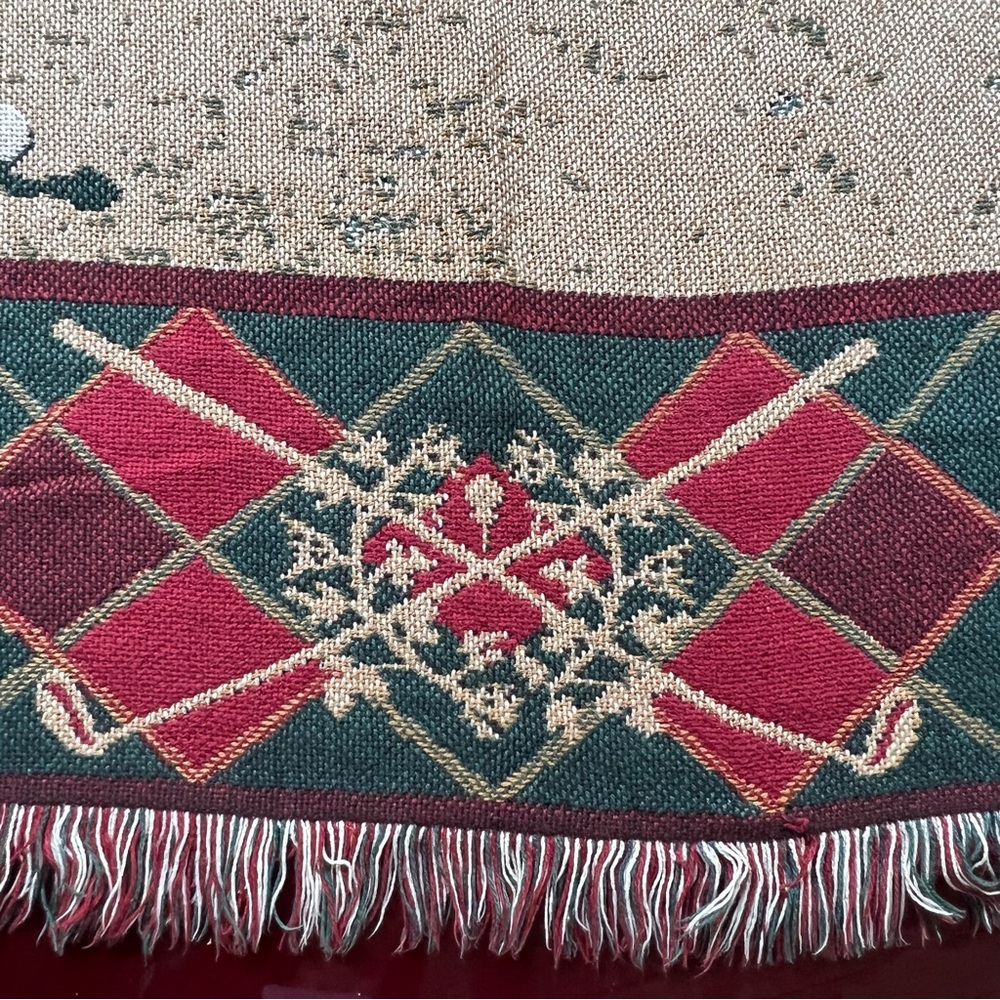 Goodwin Weavers 100% Cotton Golf Tapestry Throw Blanket Afghan Vintage USA - Picture 5 of 13